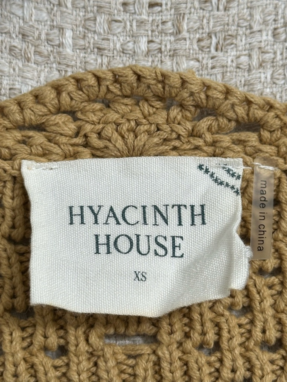 Tuckernuck Hyacinth House Short Sleeve Alice Sweater Cardigan Tan XS Cottagecore - Picture 9 of 11